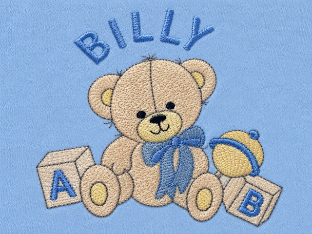Personalised Plain Front Embroidered Babygrow