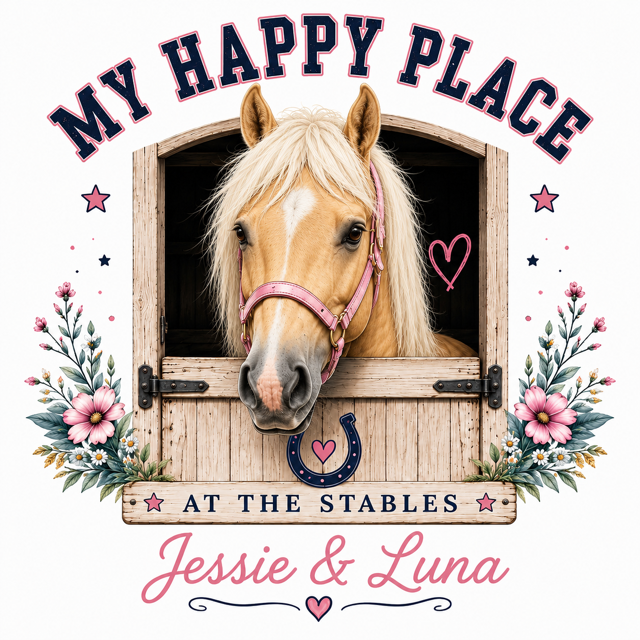 Personalised My Happy Place Pony T-Shirt