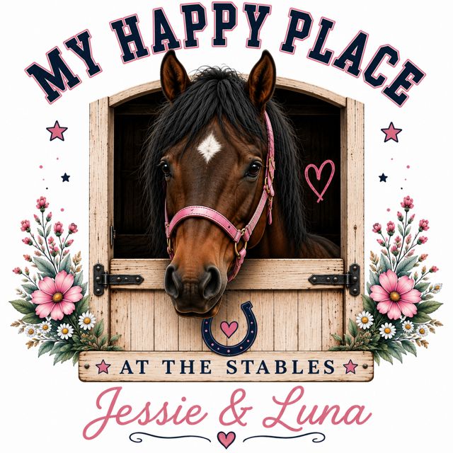 Personalised My Happy Place Pony T-Shirt