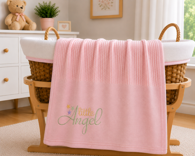Personalised Cotton Cellular Baby Blanket