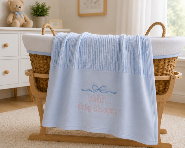 Personalised Cotton Cellular Baby Blanket